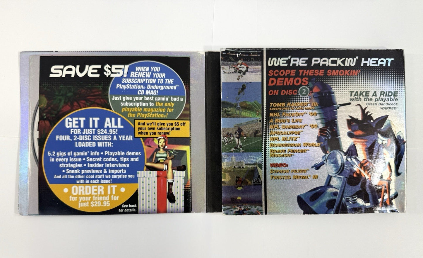 PlayStation Underground Vol. 2 Issue 4 (Sony PlayStation, 1998) Discs and Case