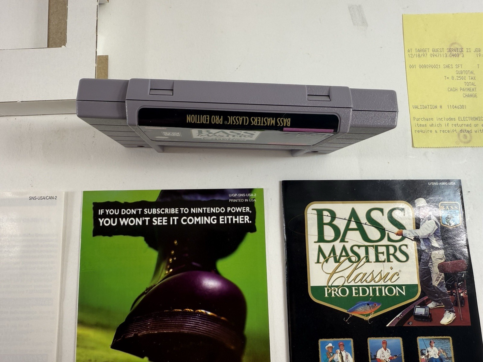 Bass Masters Classic Pro Edition (Super Nintendo, 1996) Game Box Manual Inserts