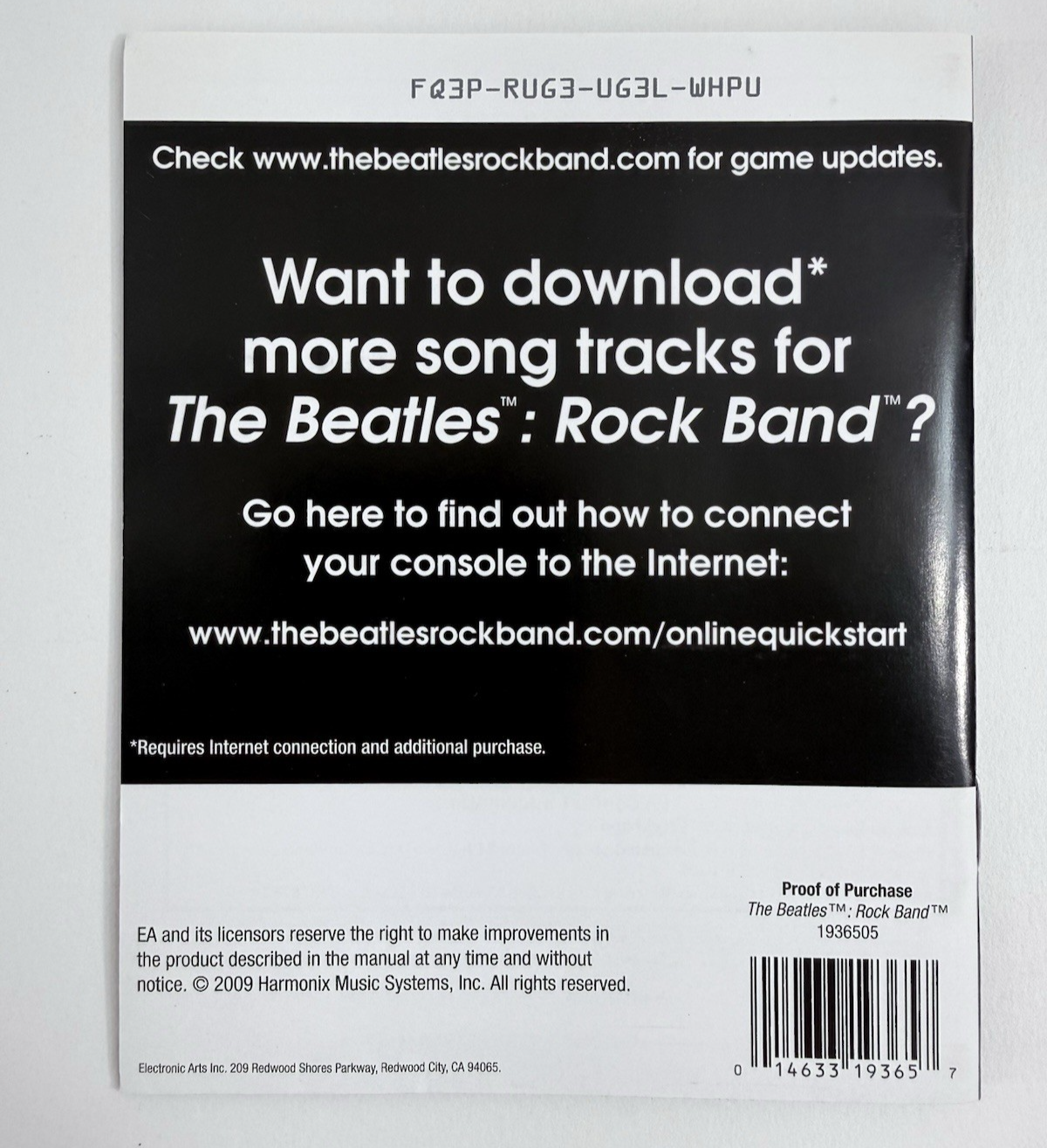 The Beatles: Rock Band (Sony PlayStation 3, 2009) Game, Case, Manual - Tested