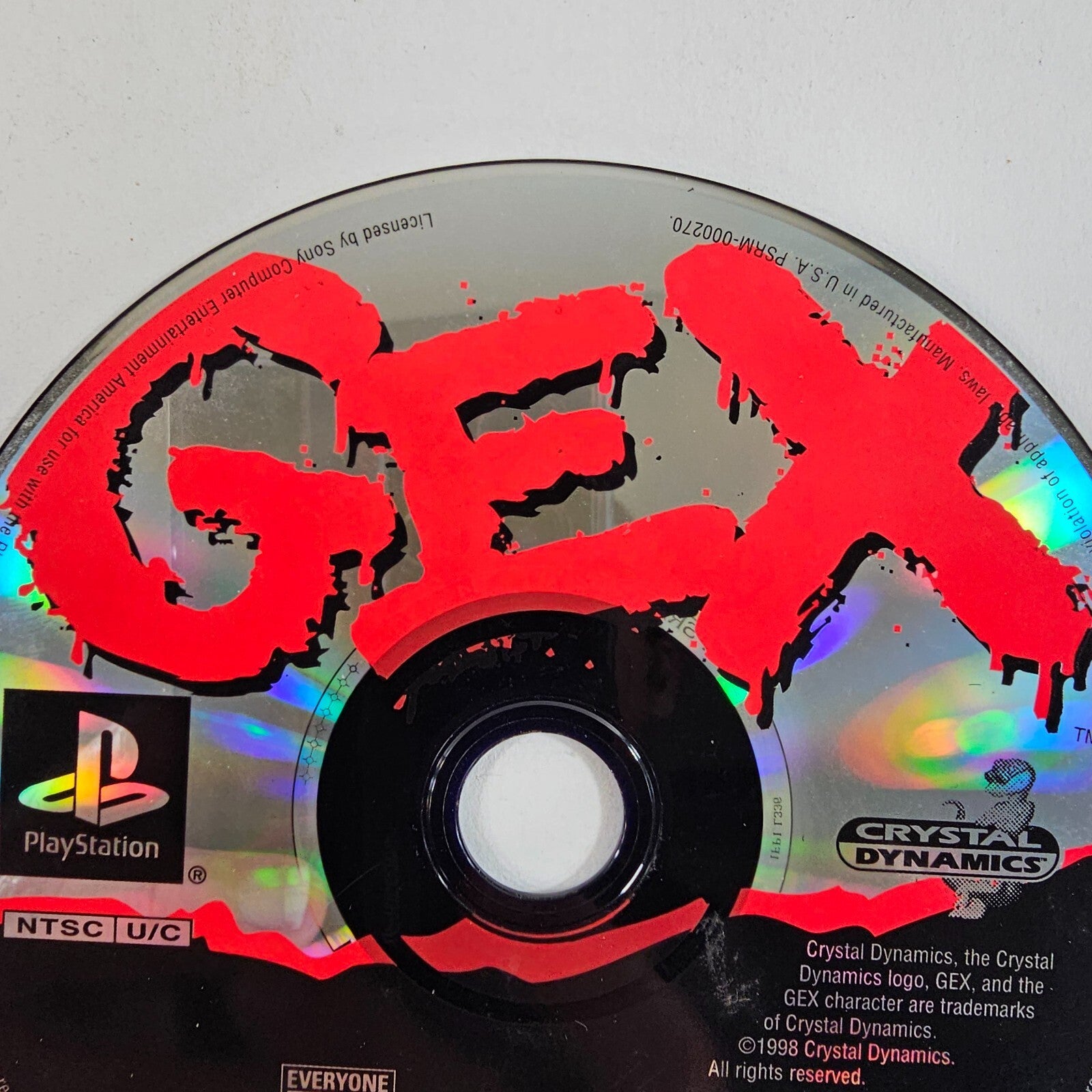 Gex (Sony PlayStation 1, 1996) Game, Case, and Back Cover Art - No Manual