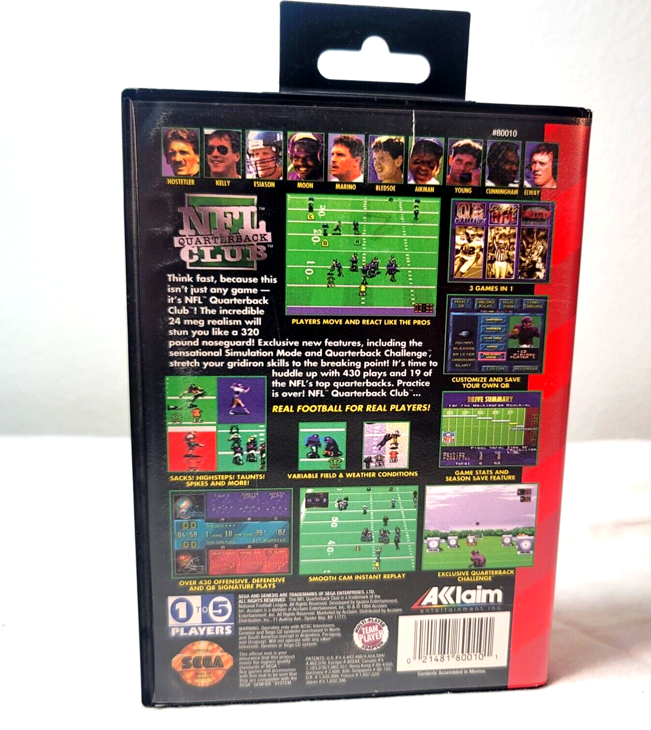 NFL Quarterback Club (Sega Genesis, 1994) Game Case Manual Insert - Tested