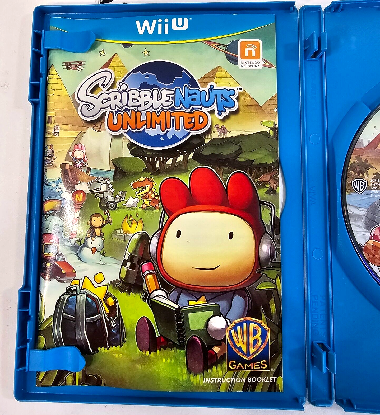 Scribblenauts Unlimited (Nintendo Wii U, 2012) Game Case Manual - Tested
