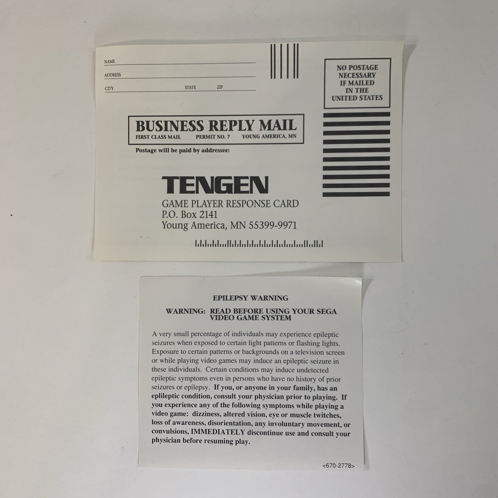 Ms. Pac-Man (Sega Genesis, 1991) Case Game Manual Inserts - Tested