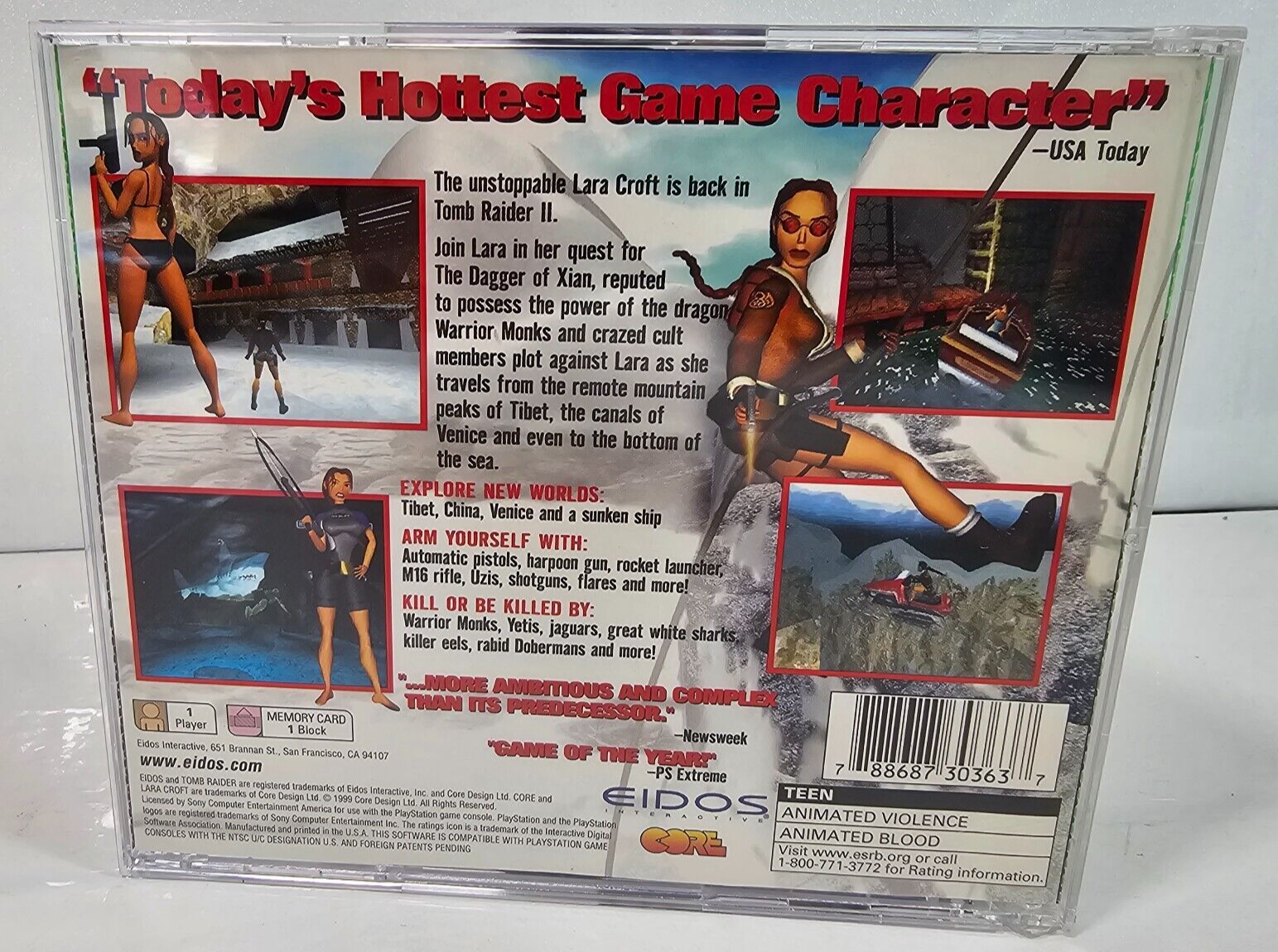 Tomb Raider 2 Greatest Hits (PlayStation 1, 1997) Game Case Manual Registration