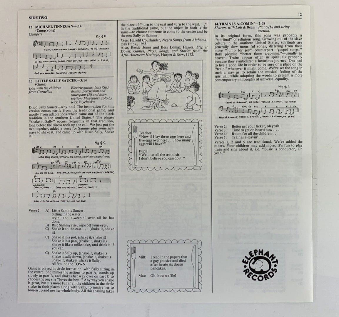 Sharon Lois & Bram: Smorgasbord (Vinyl LP, 1984 Reprint) w/Song Book - Tested
