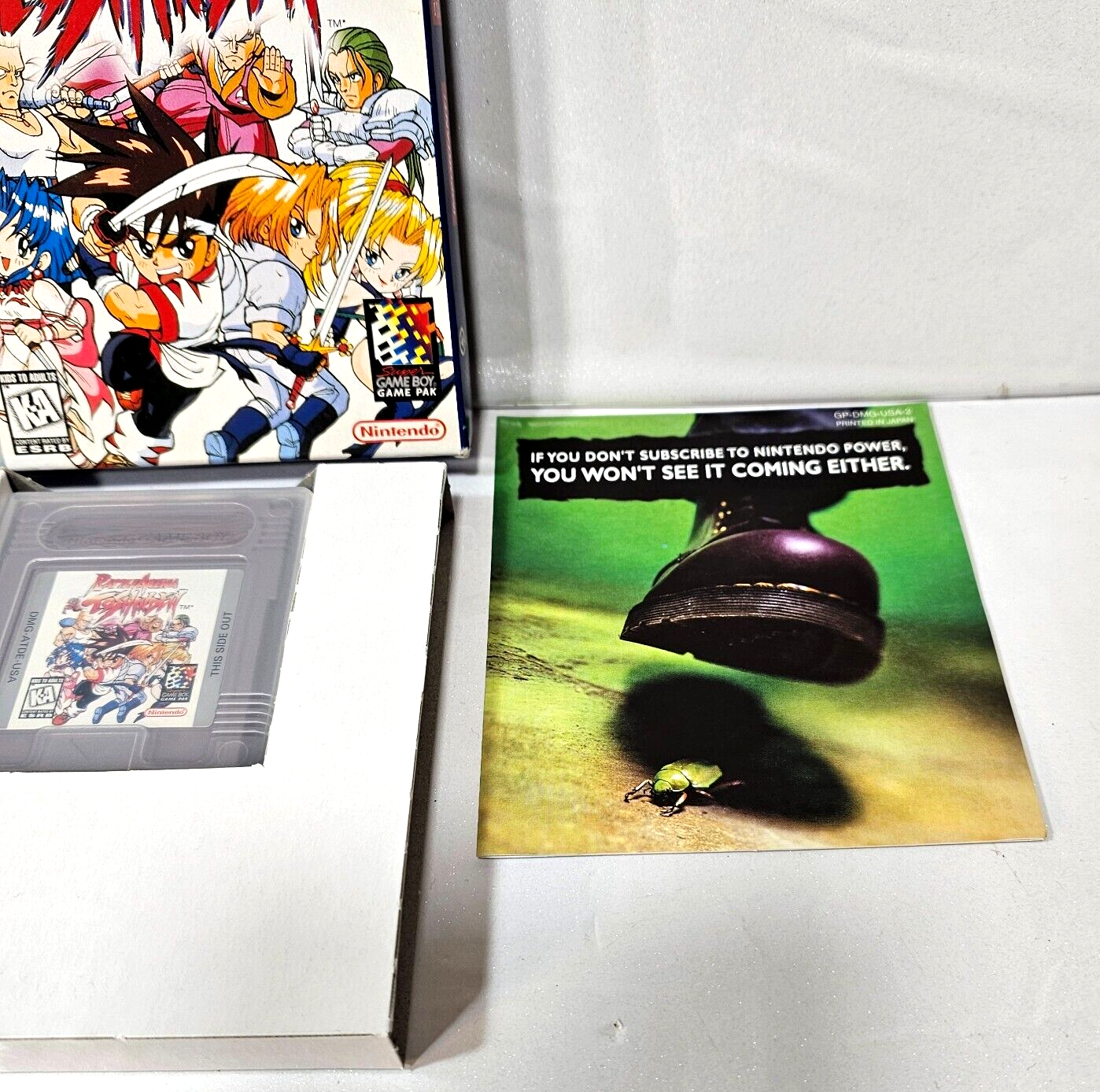 Genuine Battle Arena Toshinden (Nintendo Gameboy, 1995) Game Box Manual Inserts