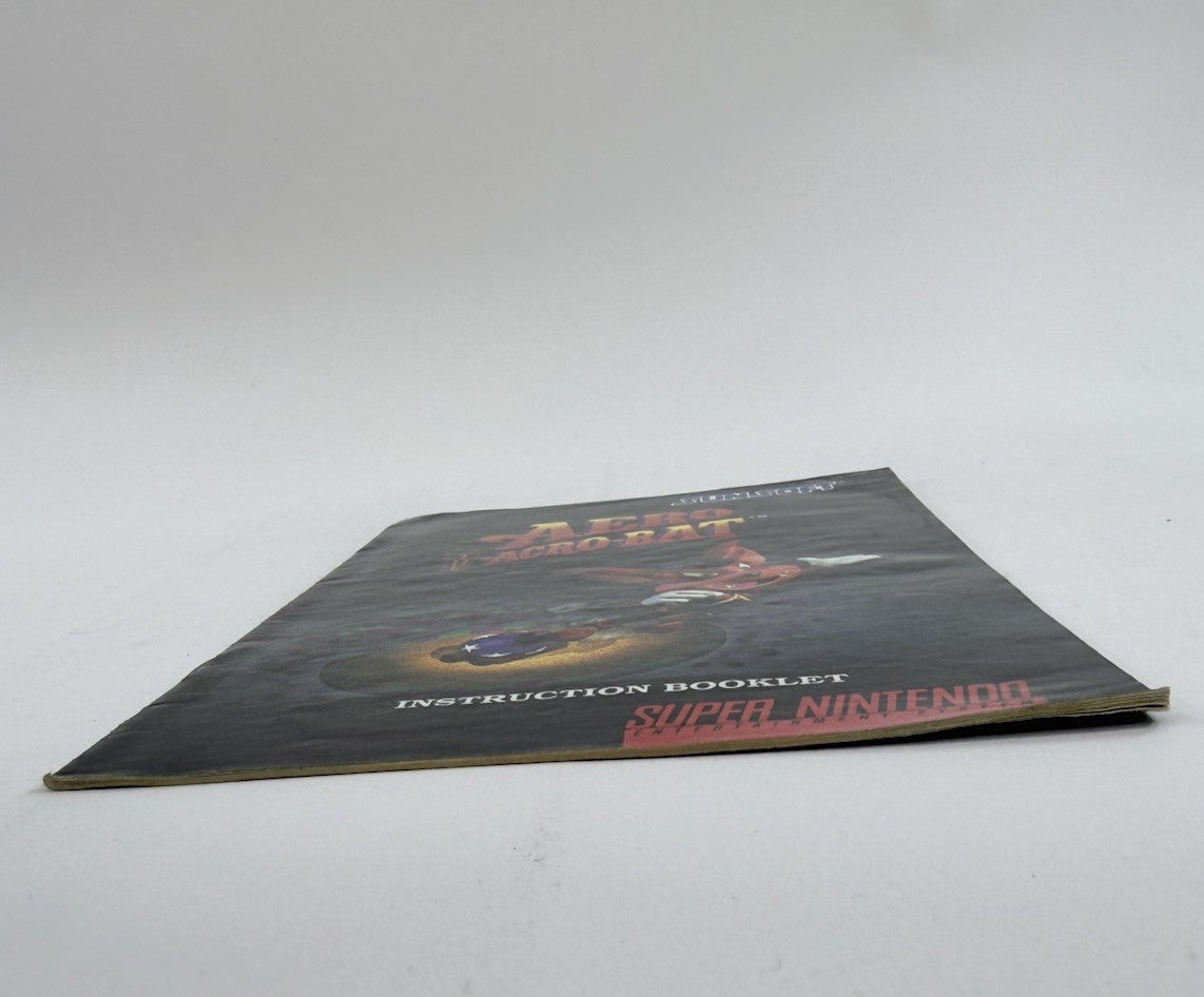 Aero The Acro-Bat 1993 Instruction Booklet for Super Nintendo SNS-XB-USA