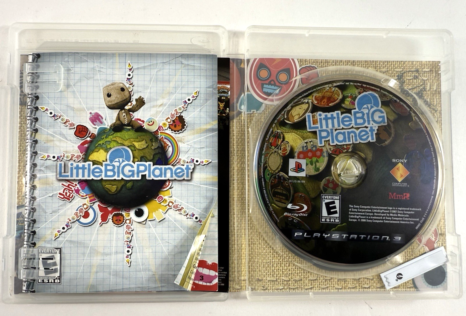 LittleBigPlanet (Sony PlayStation 3, 2008) Game Case Manual Registration Insert