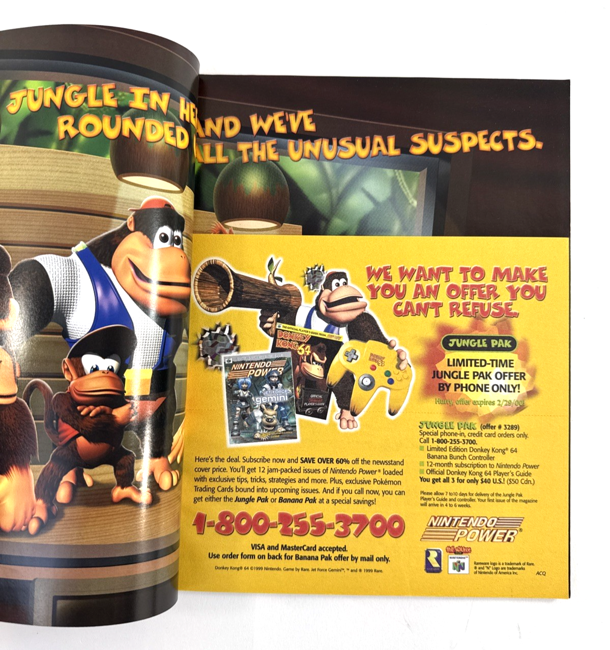 Nintendo Power (Vol. 129, Feb '00) Disney's Tarzan w/ Pro Skater Poster, Comic