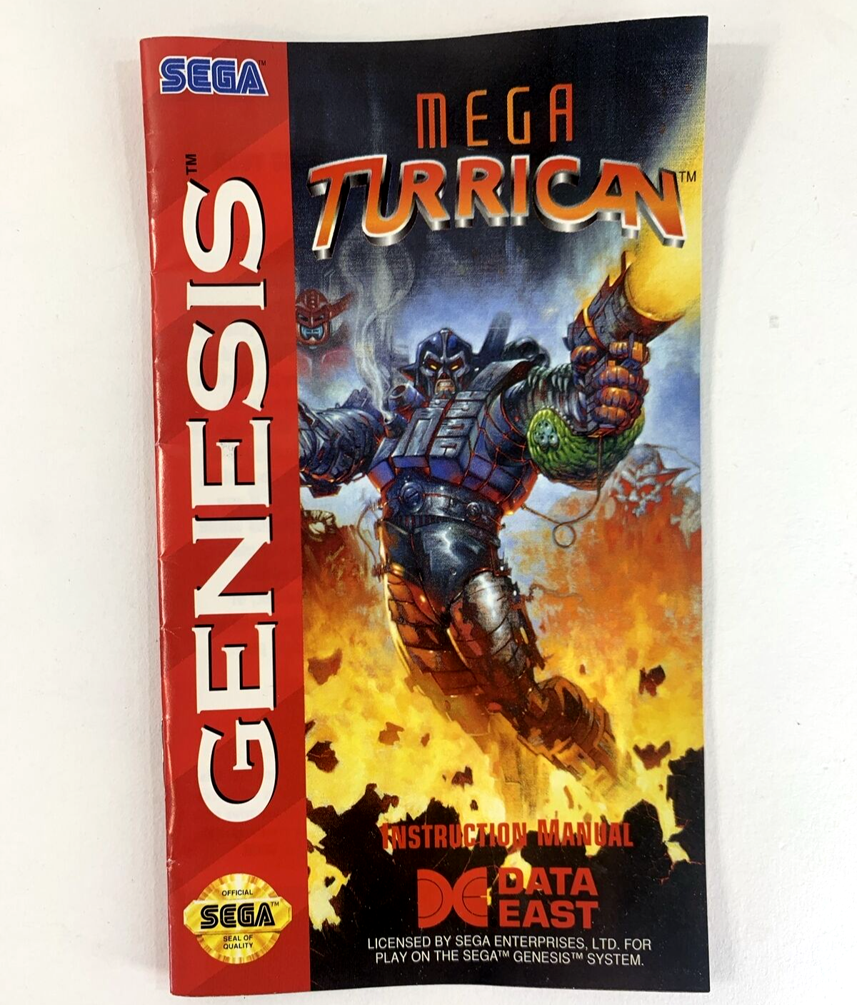 Mega Turrican (Sega Genesis, 1994) Game Case Manual Registration - Tested