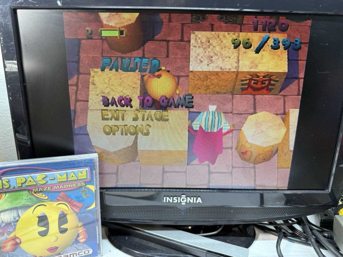 Ms. Pac-Man Maze Madness (Sony PlayStation, 2000) Game Case Manual Registration
