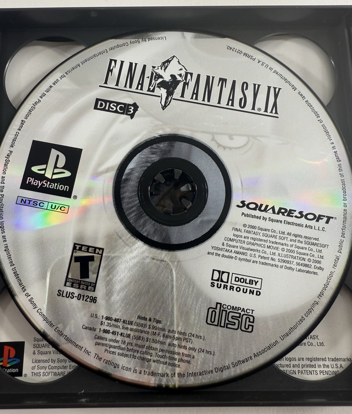 Final Fantasy IX (Sony PlayStation, 2000) Discs Case Manual Insert - Tested