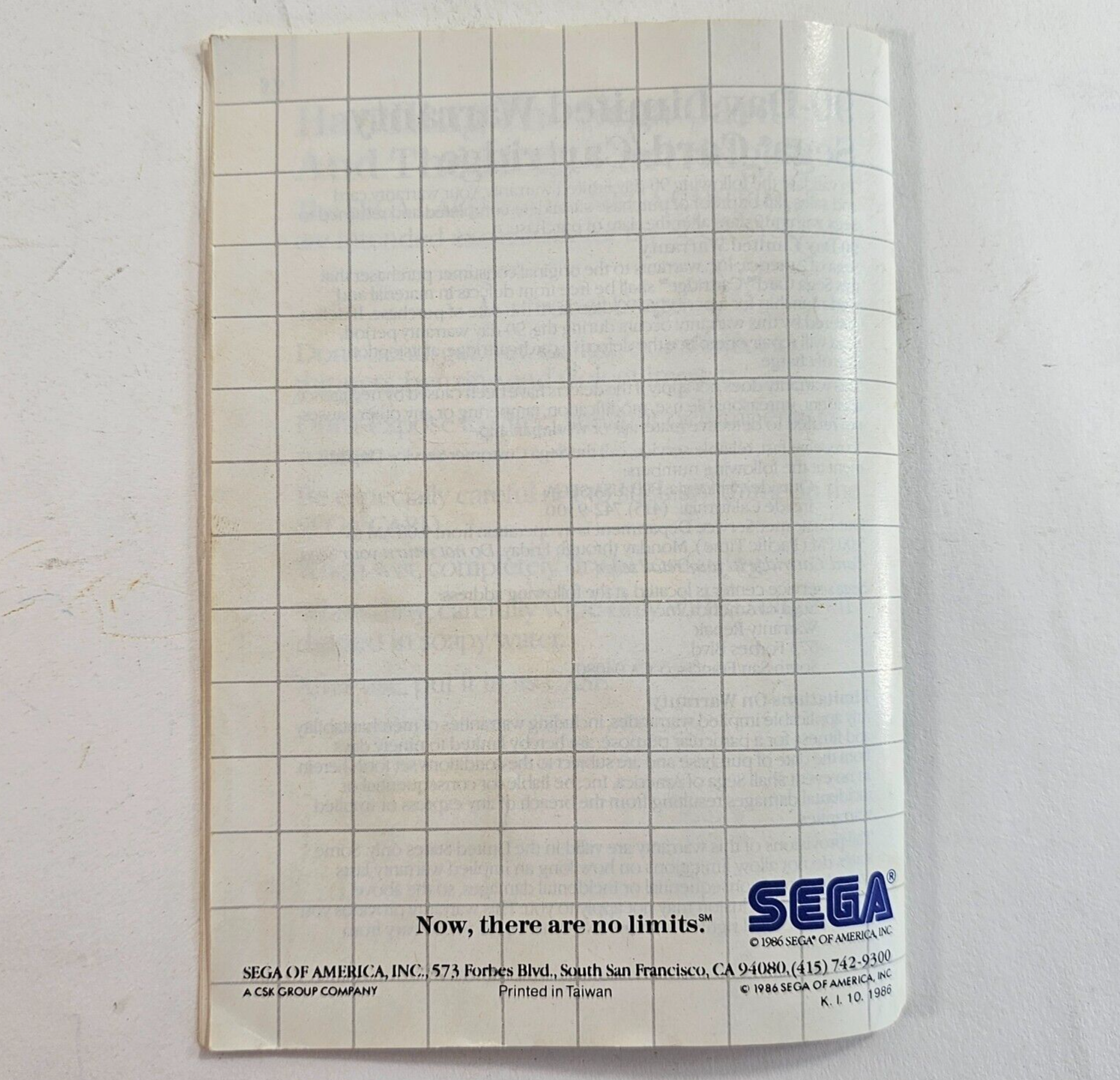 World Grand Prix (Sega Master System, 1986) Game Case Manual - Tested & Working