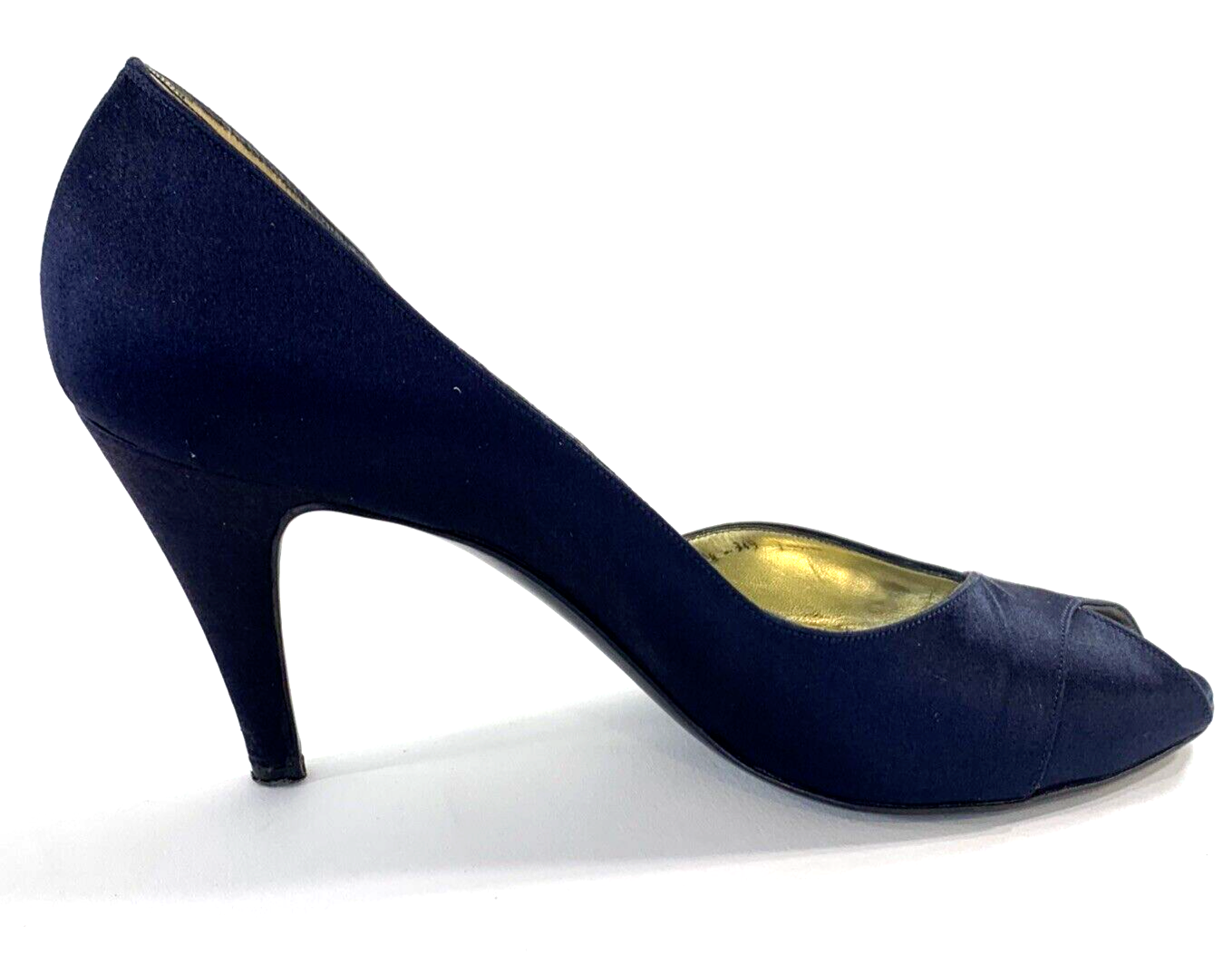 Bruno Magli Womens Navy Blue Leather Heels Pumps Shoes Size 7AAA