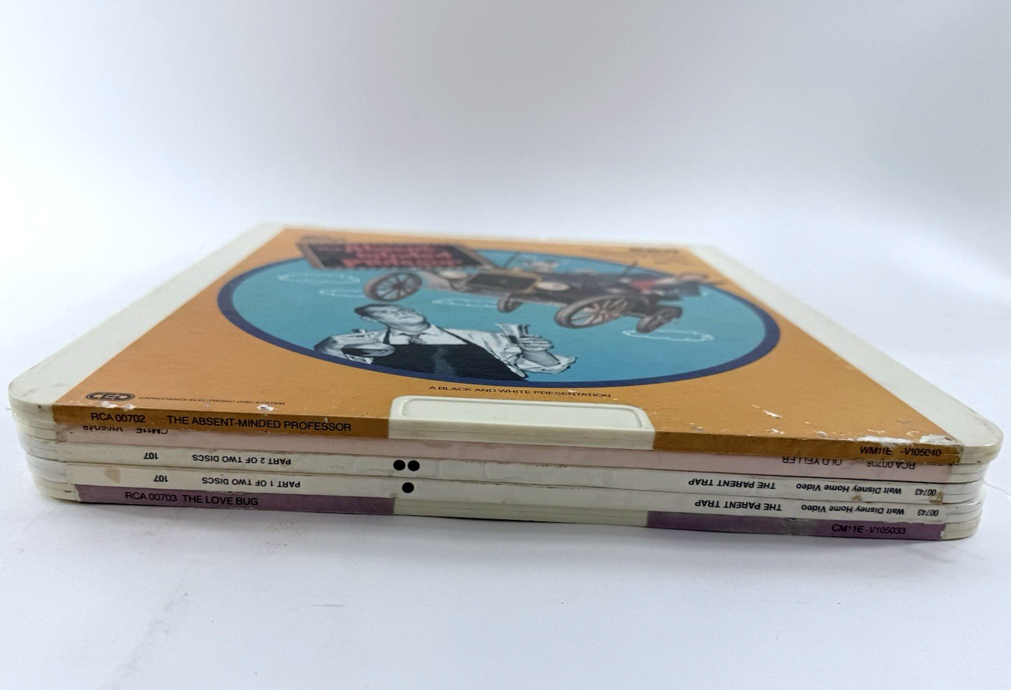 Disney CED Videodisc Bundle - Parent Trap, Love Bug, Old Yeller, Absent-Minded..