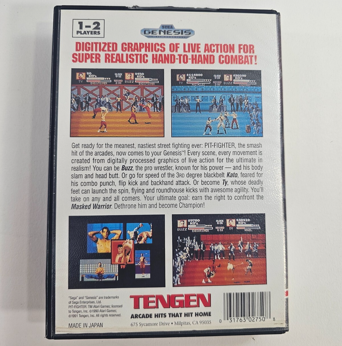 Pit-Fighter (Sega Genesis, 1991) Game Case Manual - Tested and Working