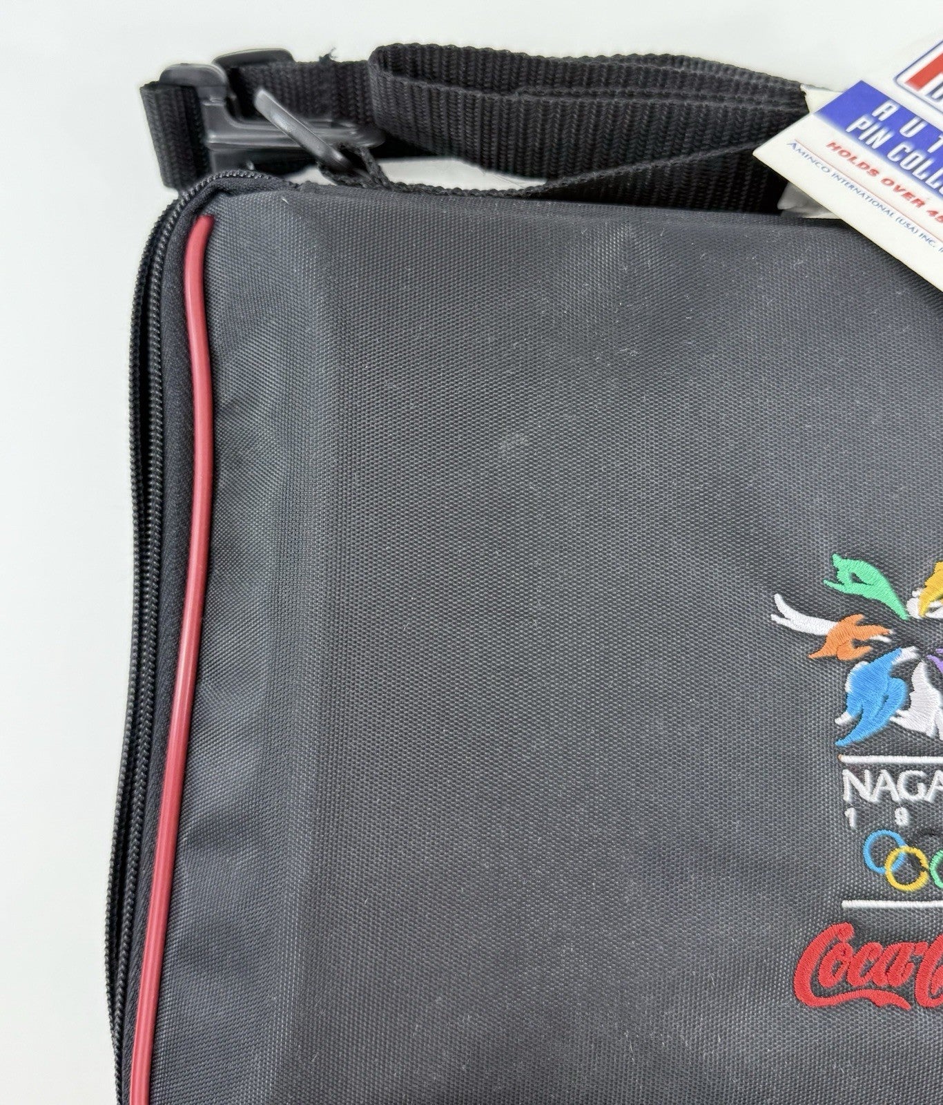 New Nagano 1998 Winter Olympics Official Pin Trading Bag w/Tag + Coca-Cola Pins