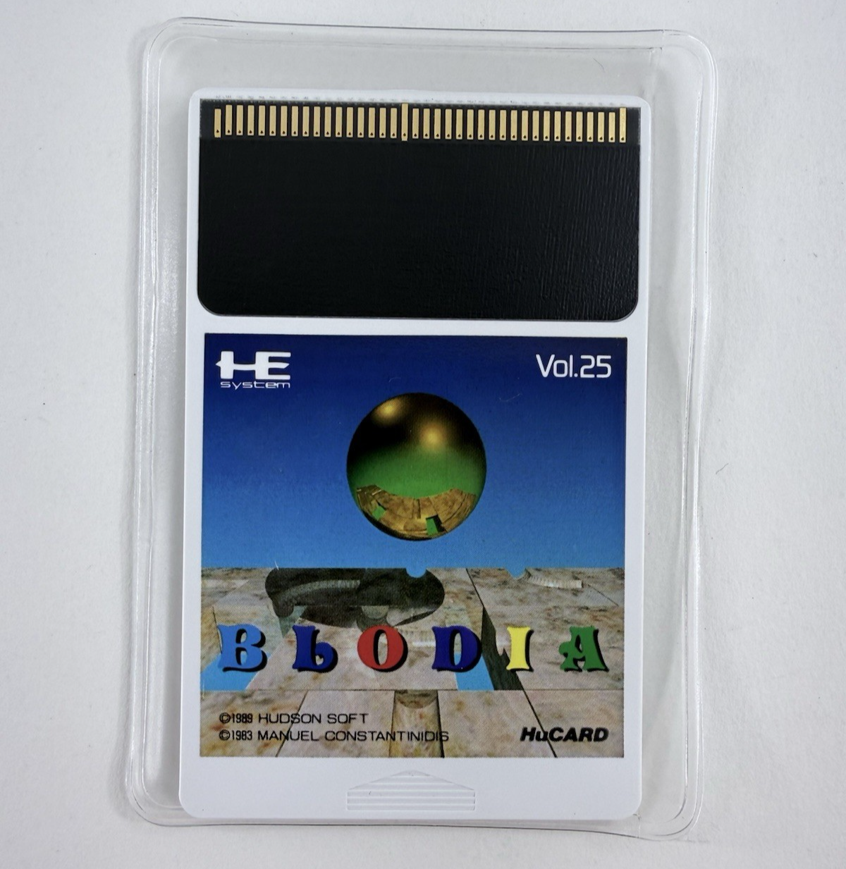 Blodia 1990 PC Engine Hudson Soft HuCard Game, Case, Manual, Registration, Foam