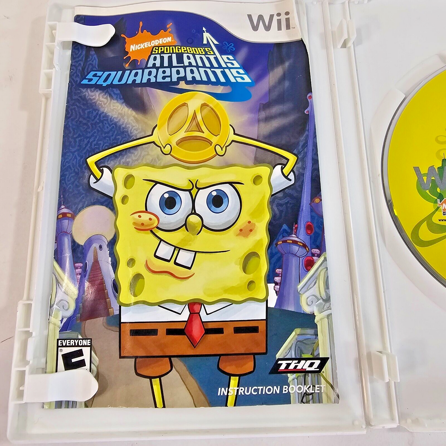 SpongeBob's Atlantis SquarePantis (Nintendo Wii, 2007) Game Case Manual - Tested