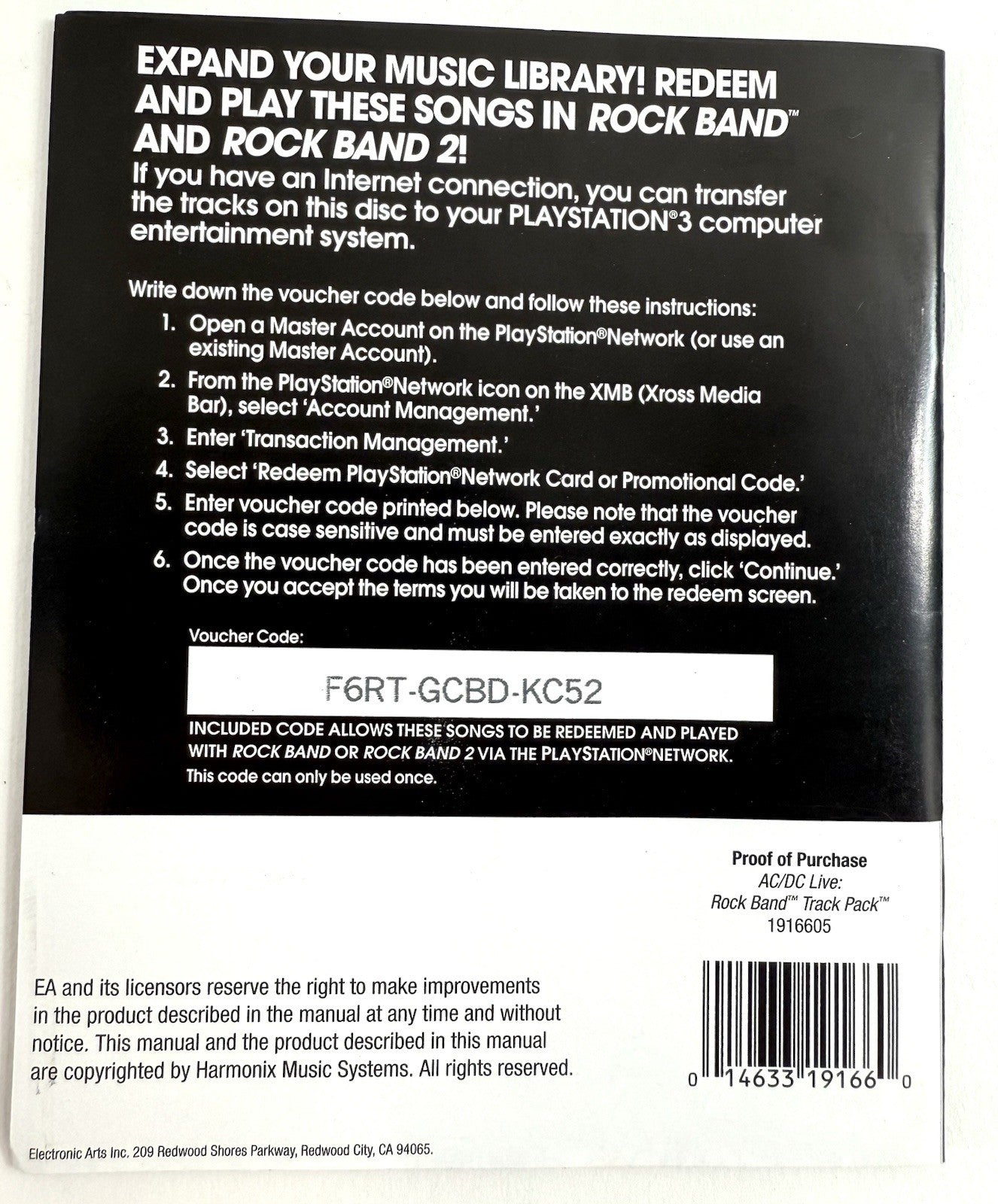 AC/DC Live: Rock Band Track Pack (Sony PlayStation 3, 2008) Game, Case, Manual