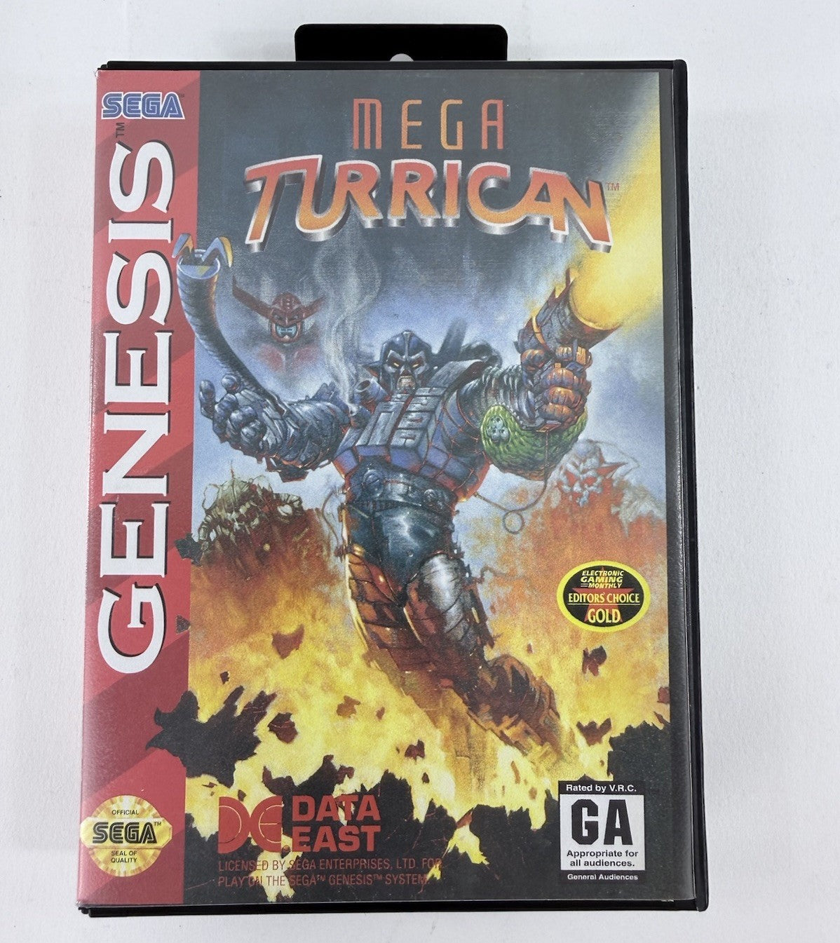Mega Turrican (Sega Genesis, 1994) Game Case Manual Registration - Tested