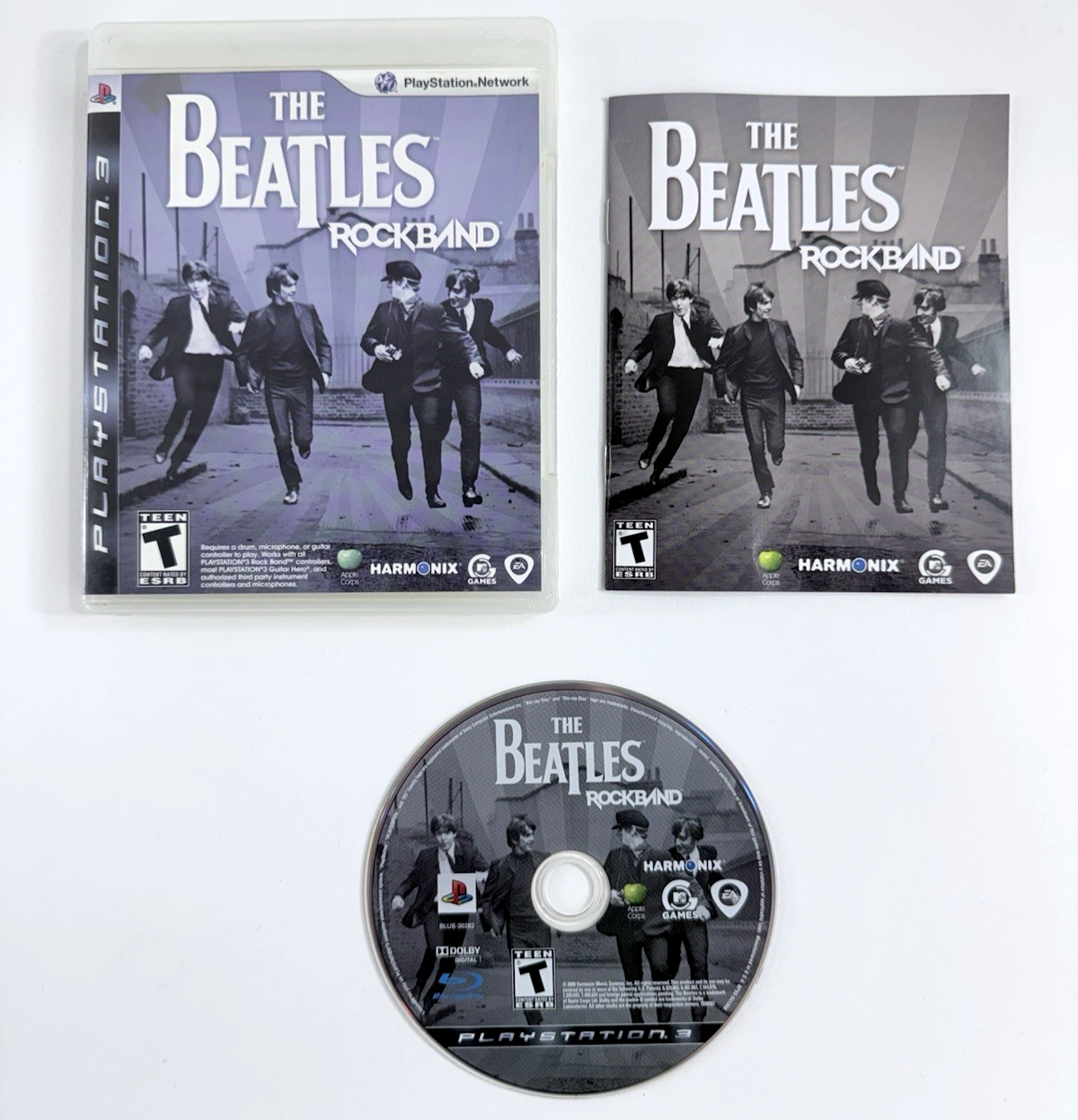 The Beatles: Rock Band (Sony PlayStation 3, 2009) Game, Case, Manual - Tested