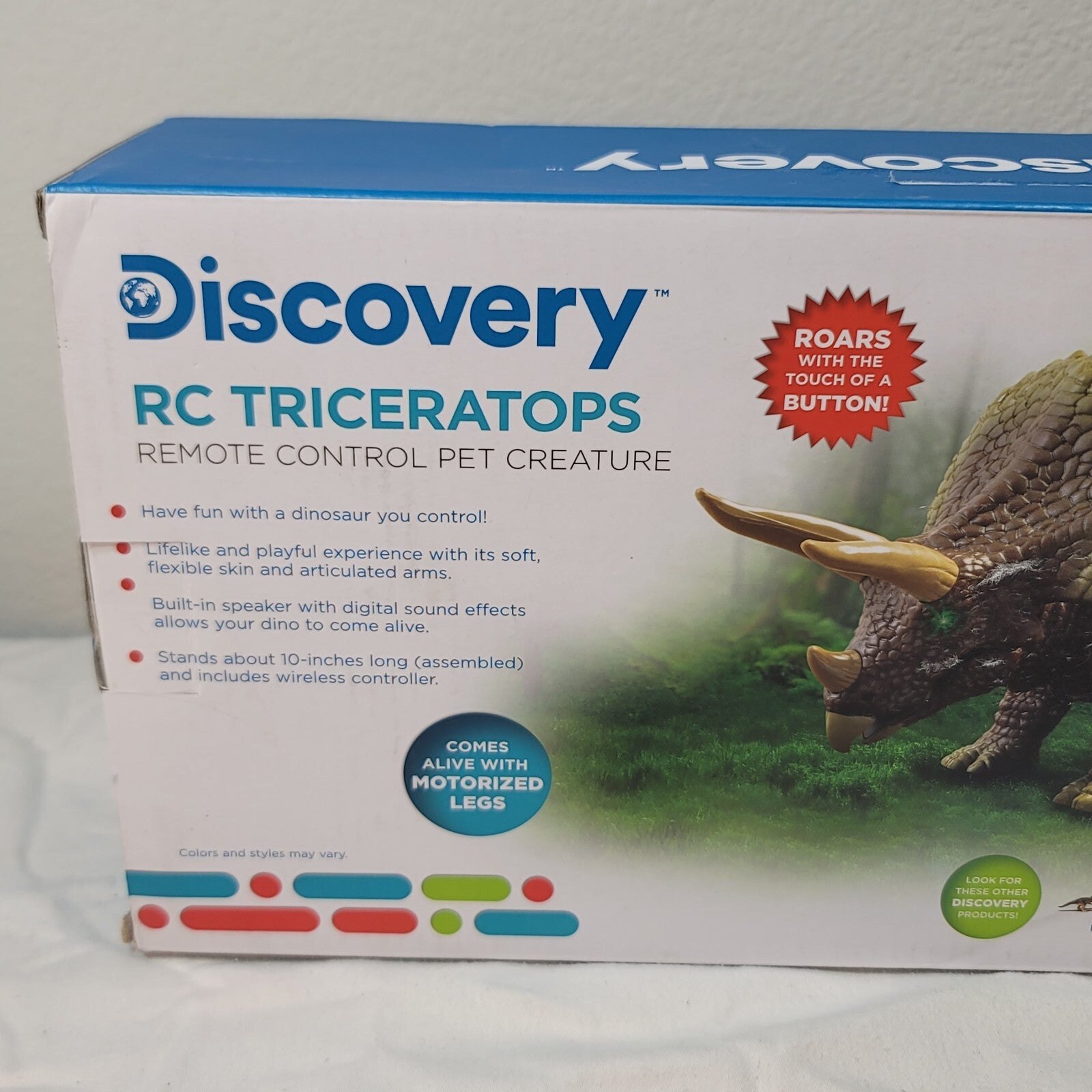 Discovery - RC Triceratops Remote Control Pet - Lights/Sounds/Roars READ DESC.