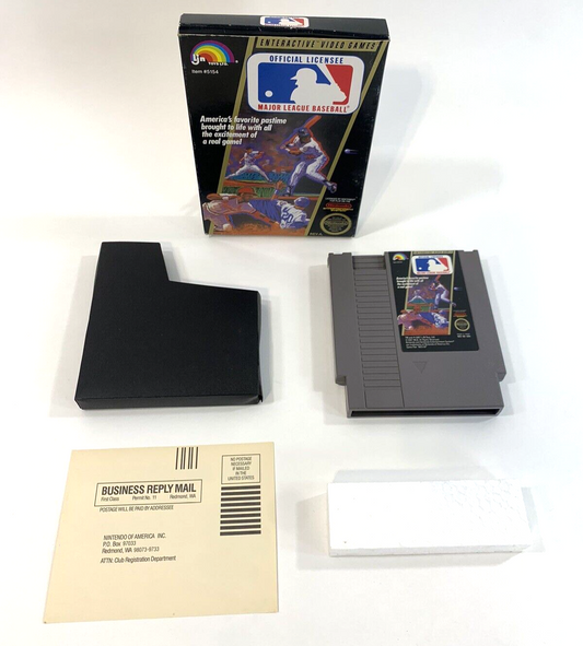Major League Baseball (Nintendo NES, 1988) Game, Box, Insert, Sleeve - Tested