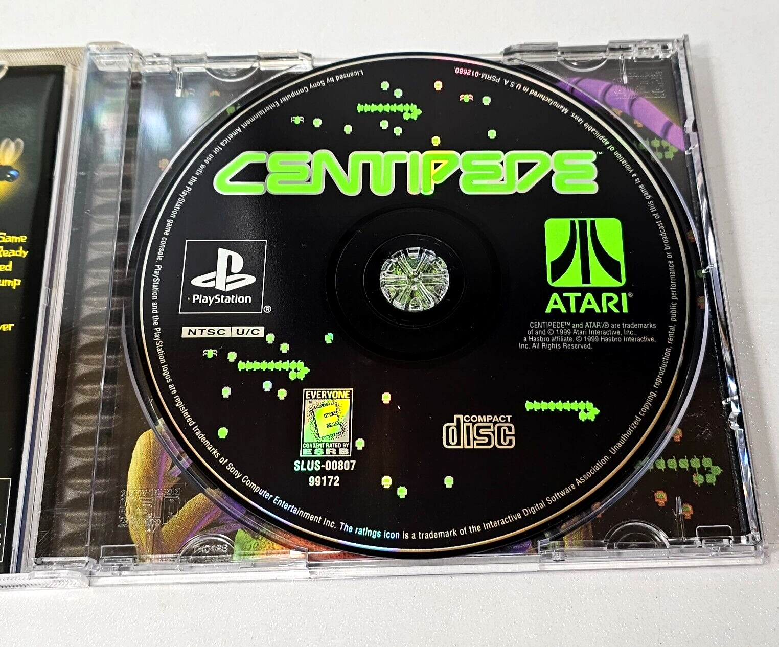 Centipede (Sony PlayStation 1, 1991) Black Label Game Case Manual - Tested