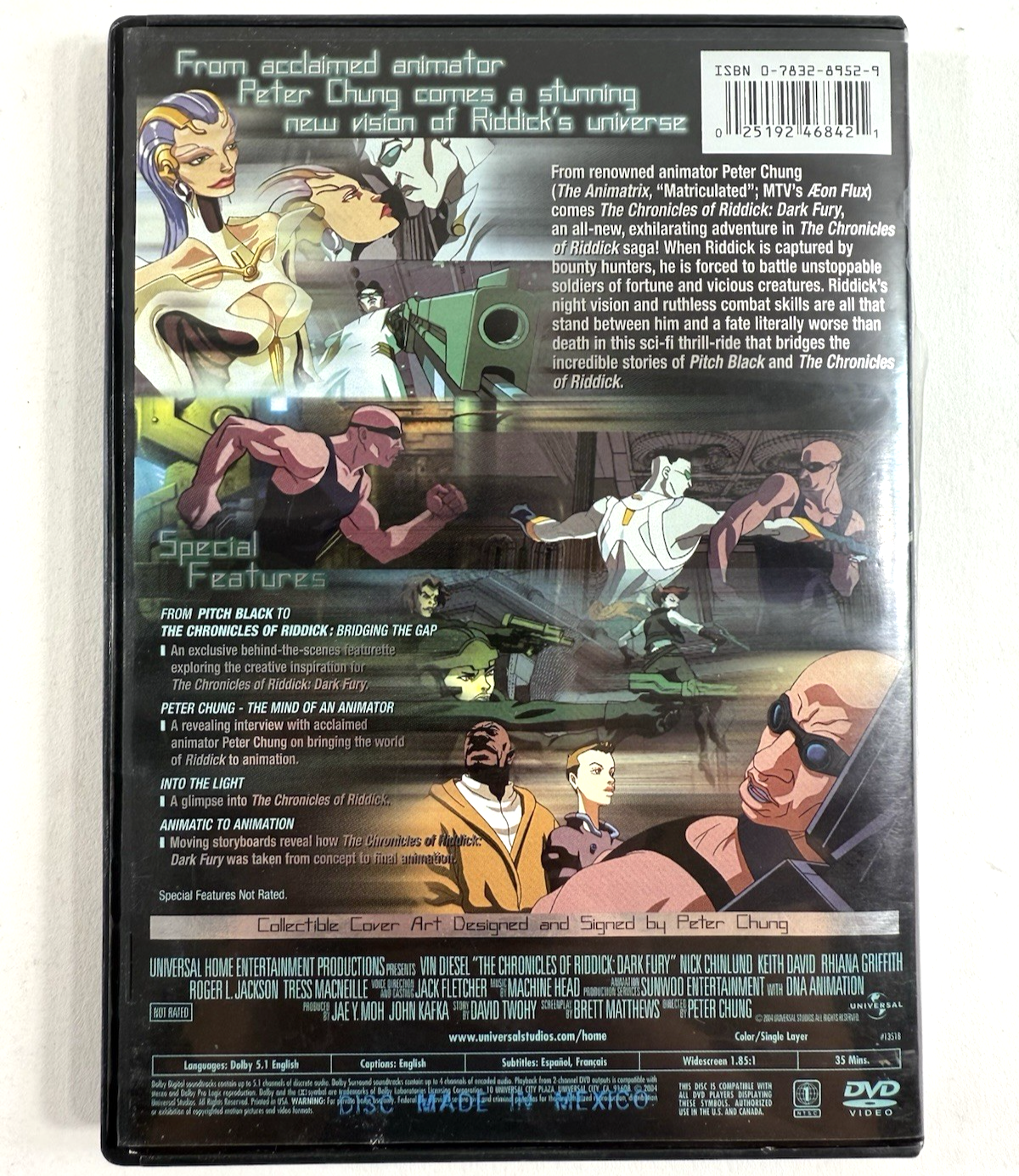 The Chronicles of Riddick: Dark Fury (DVD, 2004) Tested And Working