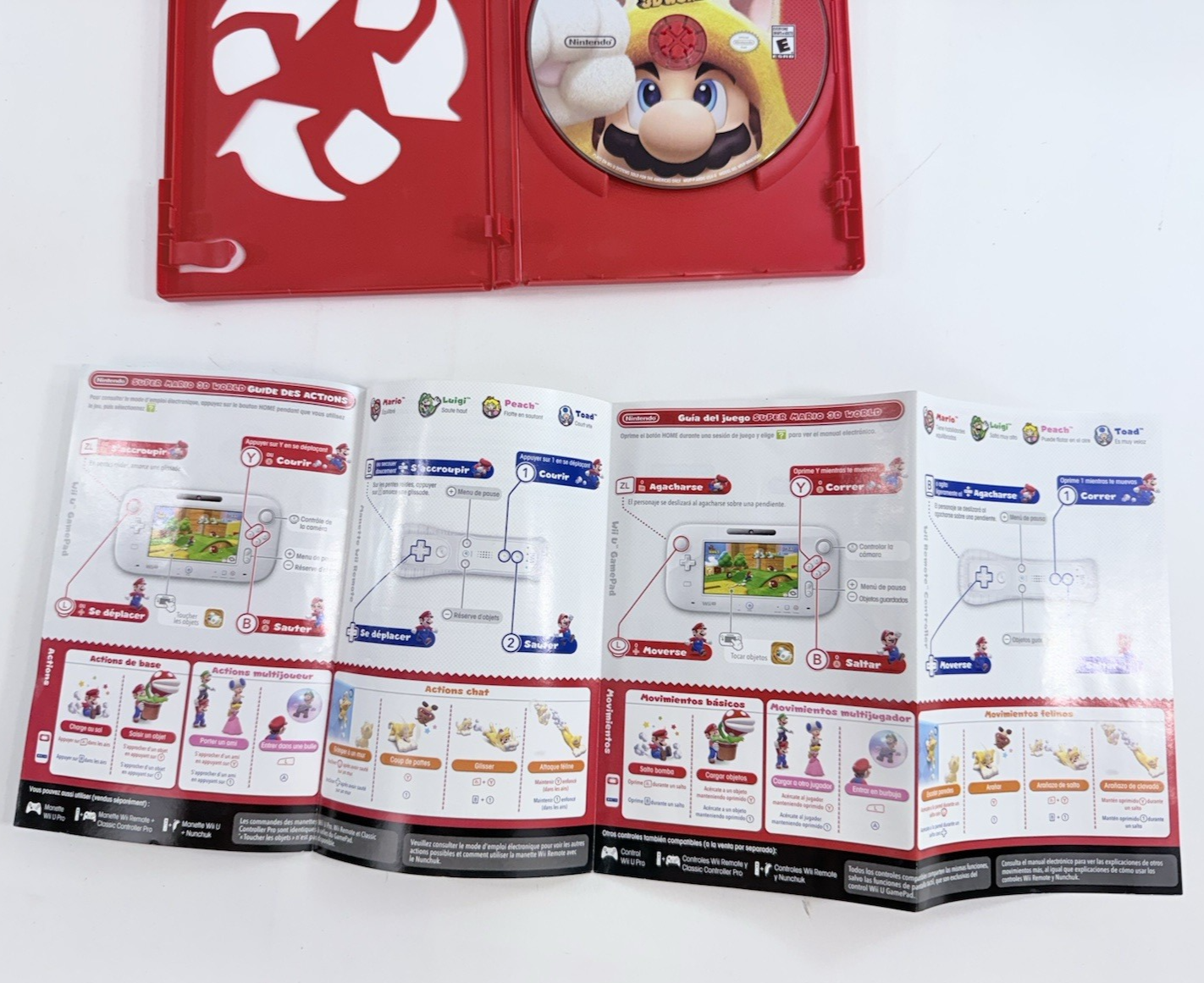 Super Mario 3D World (Nintendo Wii U, 2013) Game, Case, Manual - Tested