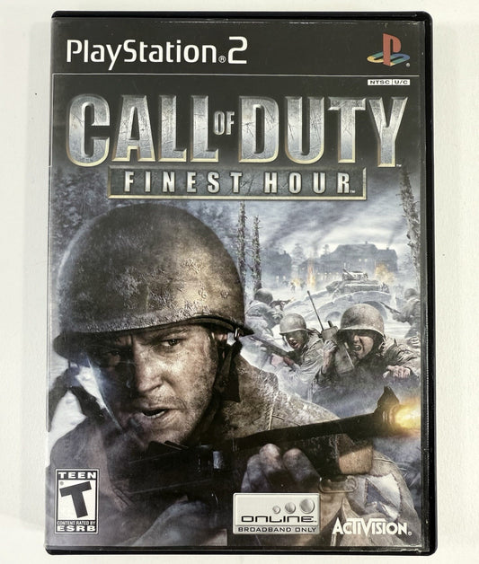 Call of Duty: Finest Hour (Sony PlayStation 2, 2004) Game Case Manual - Tested