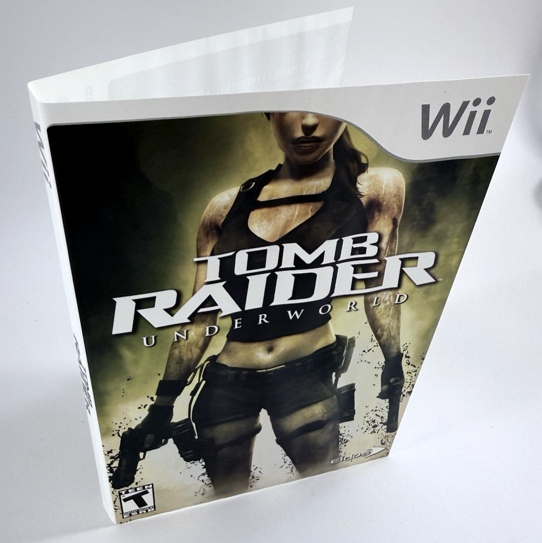Tomb Raider: Underworld (Nintendo Wii, 2008) Game Case Manual - Tested - Read
