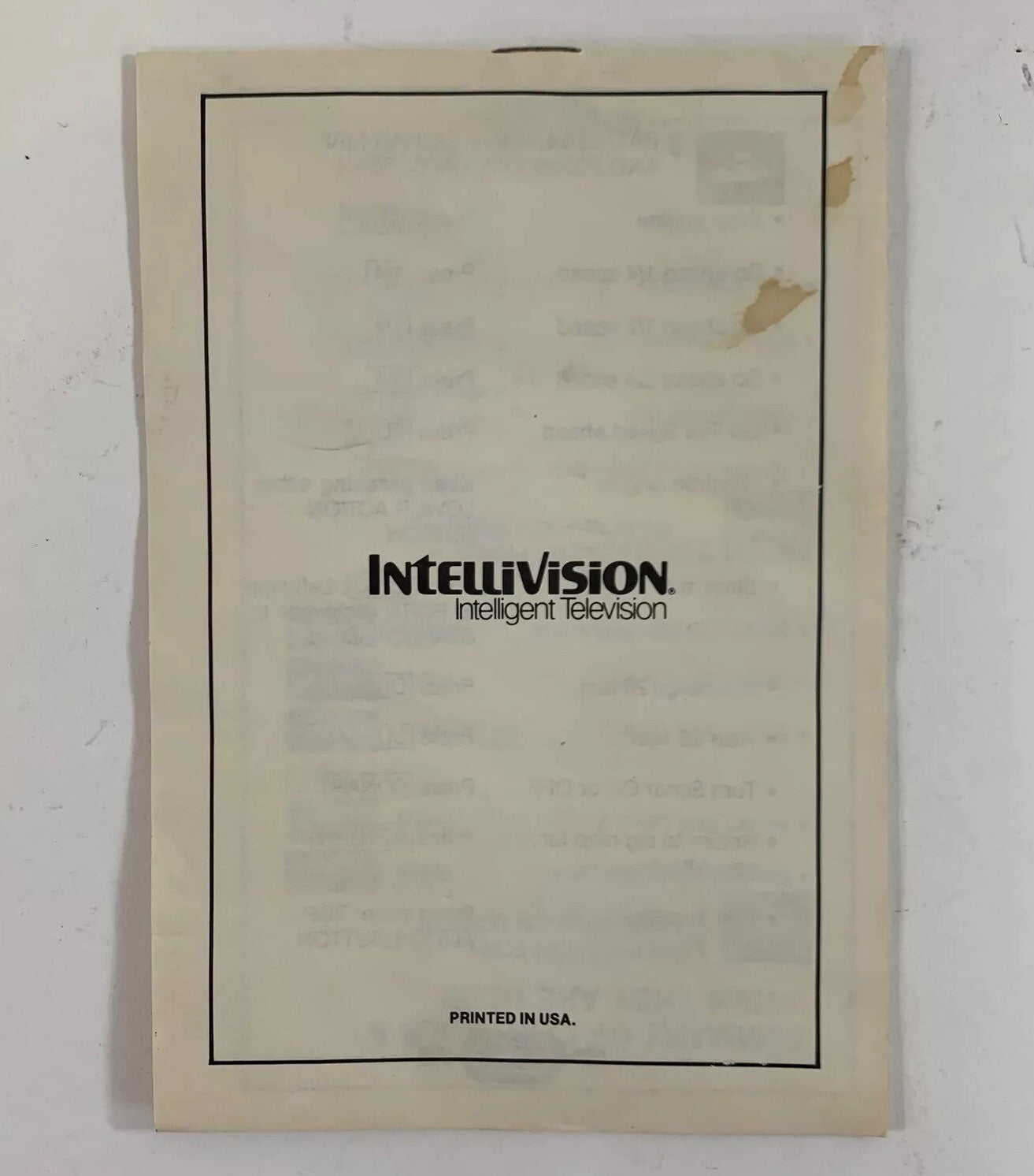 Sub Hunt (Intellivision, 1982) Game Box Manual Overlay - Tested and Working
