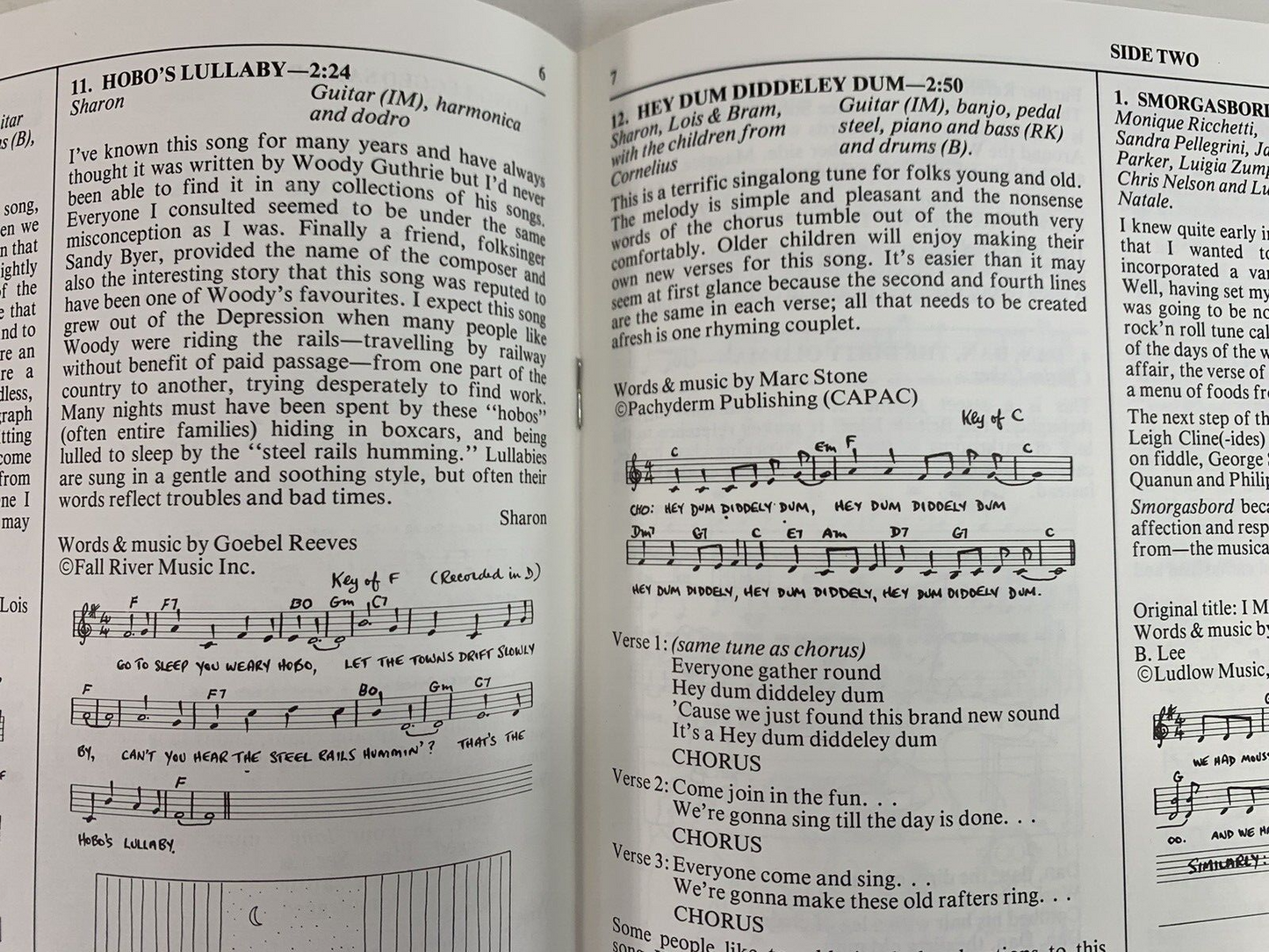 Sharon Lois & Bram: Smorgasbord (Vinyl LP, 1984 Reprint) w/Song Book - Tested