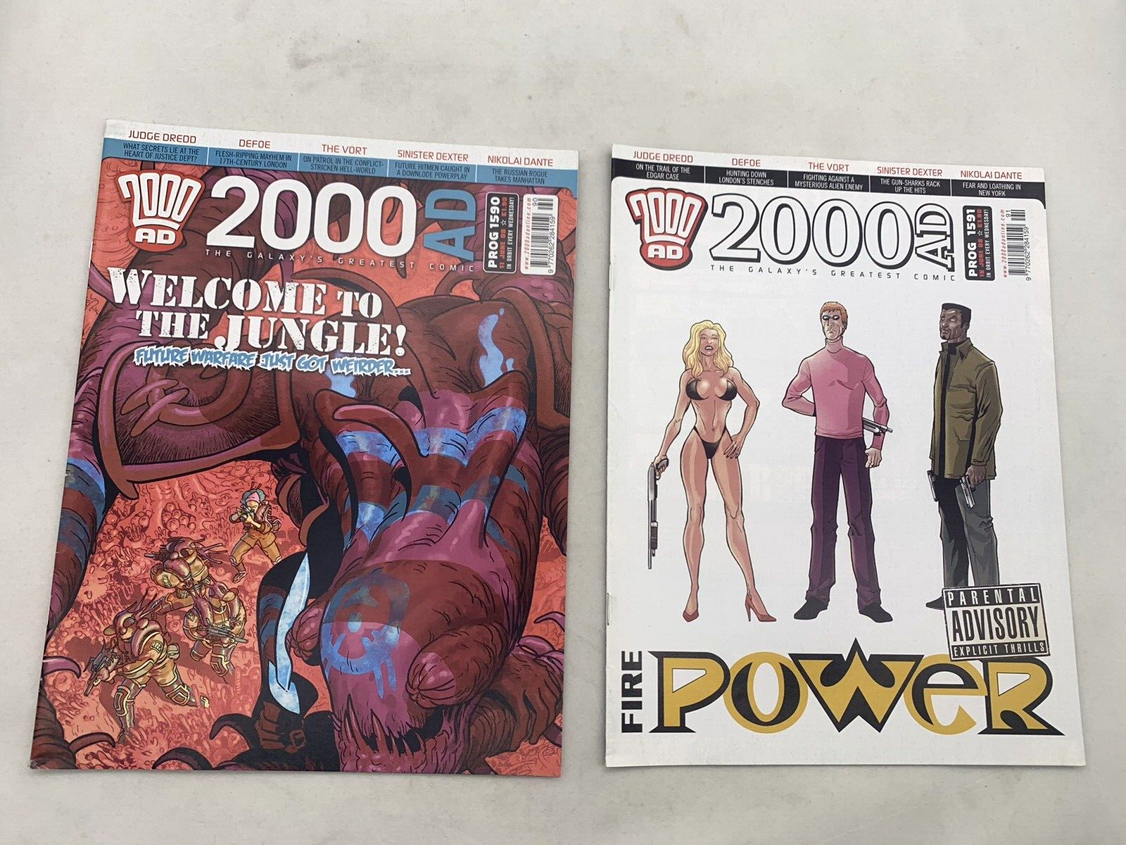 2000 AD Program Back Issues #1580- 1596 - 17 Books - Apr 08- Jul 08 Judge Dredd