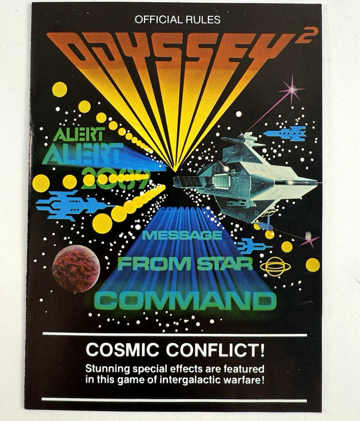 Cosmic Conflict!  (Magnavox Odyssey 2, 1978) Game Case Manual - Tested