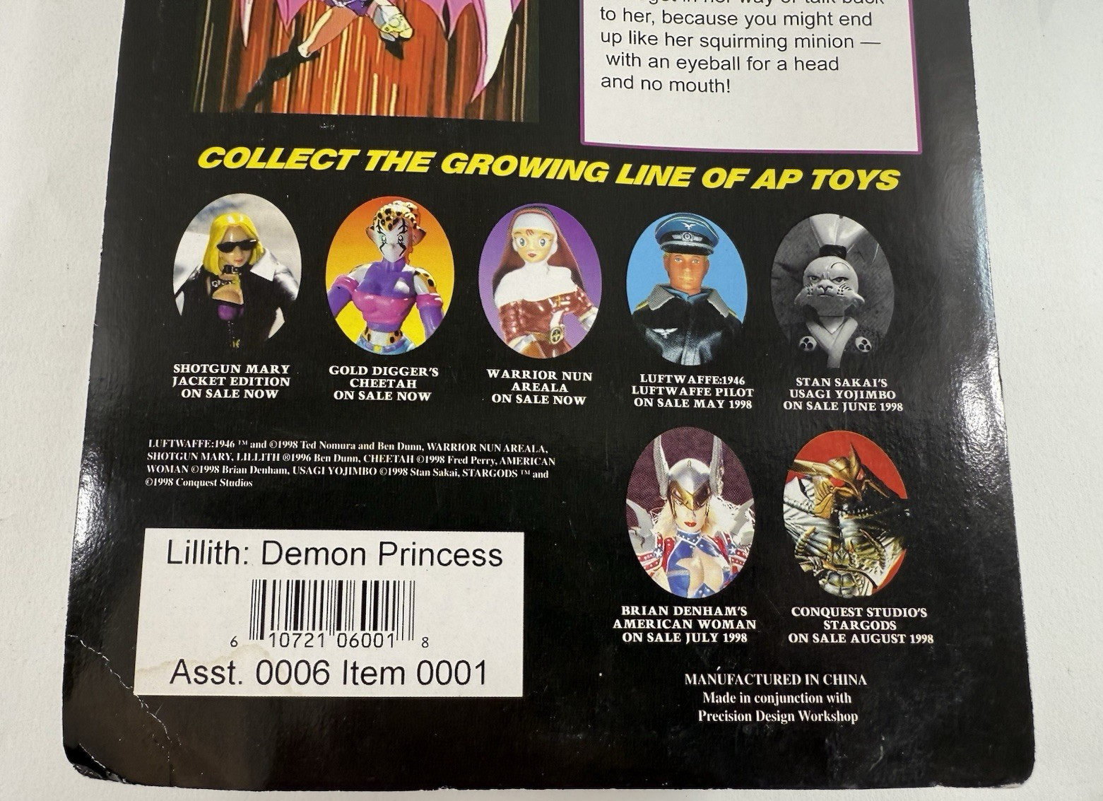 Antarctic Press 1998 Warrior Nun Areala 6” Lillith Demon Princess Sealed Figure