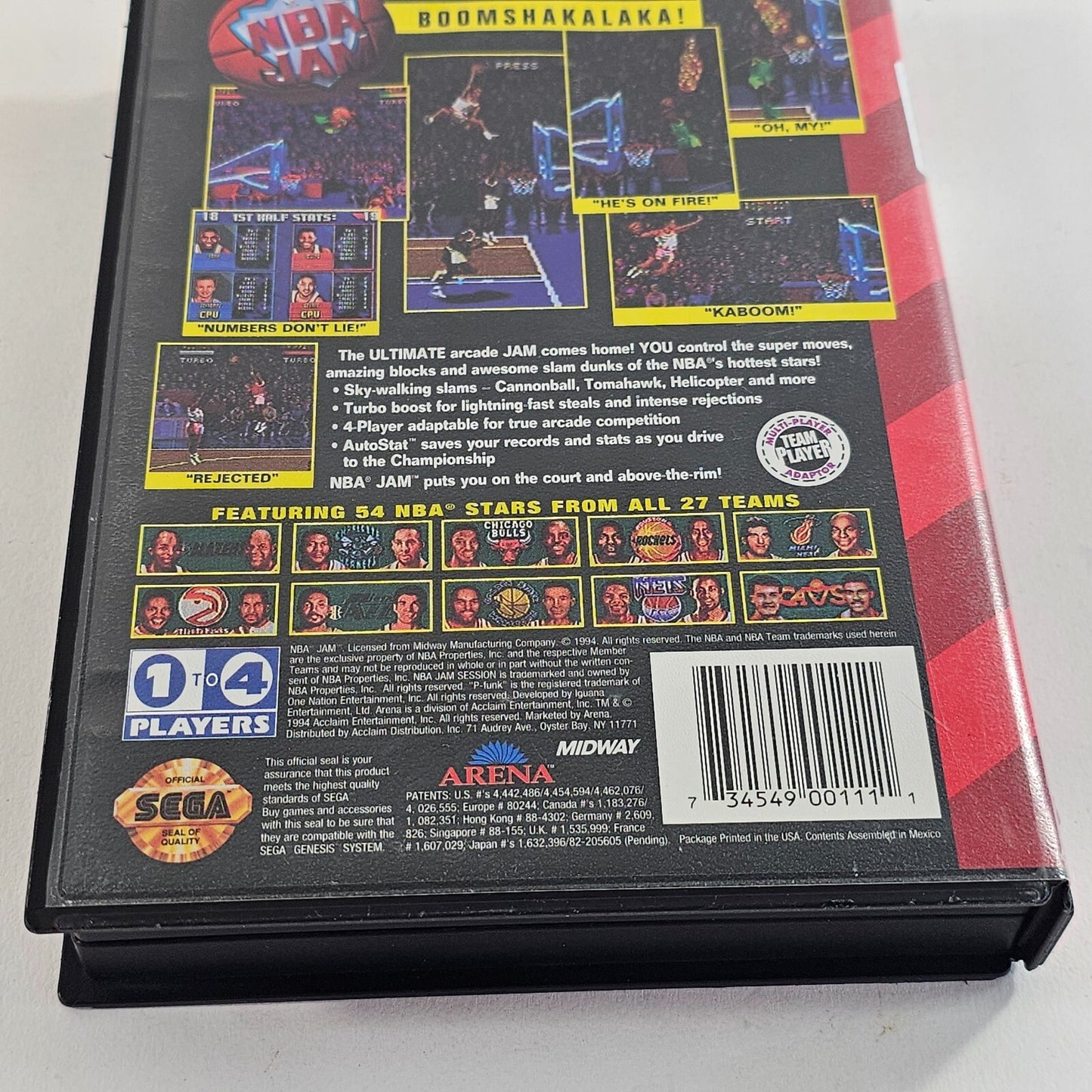 NBA Jam (Sega Genesis, 1994) Game Case Manual - Tested and Working