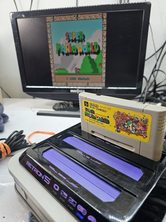 Super Mario World (Super Famicom, 1990) Game Cartridge - Tested and Working