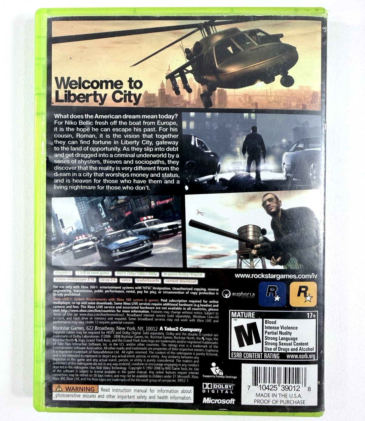 Grand Theft Auto IV (Xbox 360, 2008) Game Case Manual - Tested