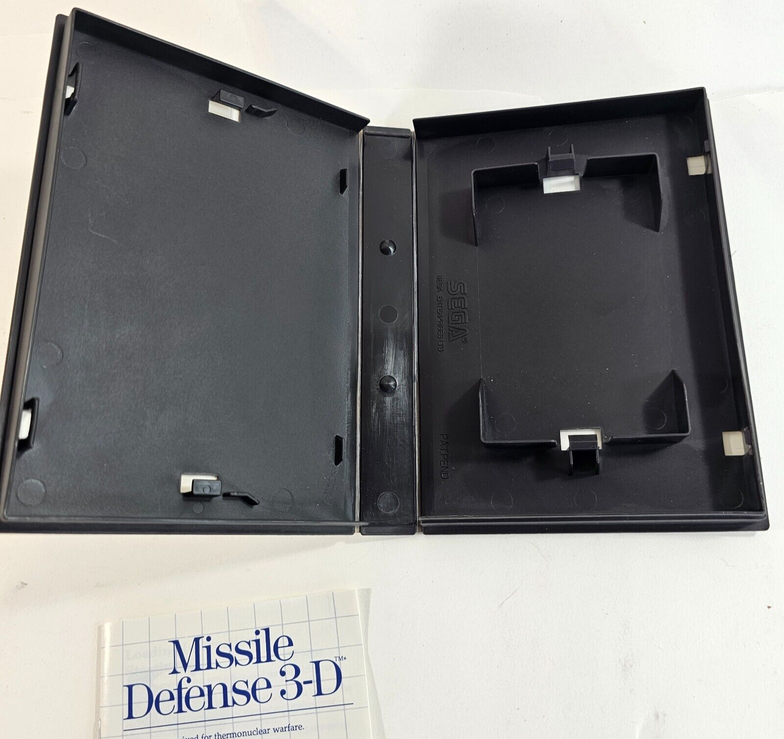 Missile Defense 3-D (Sega Master System, 1987) Game Case Manual - Tested