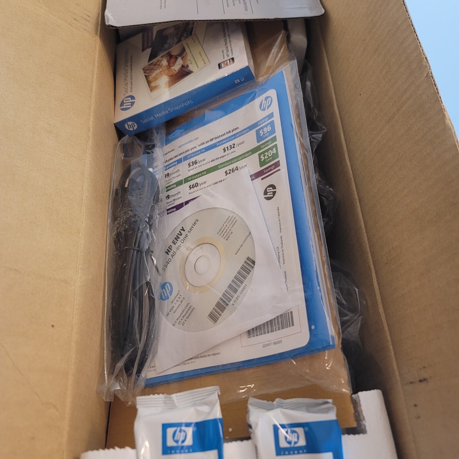 HP Envy 5544 All-in-One Wireless Social Media Snapshot Printer - New, Open Box