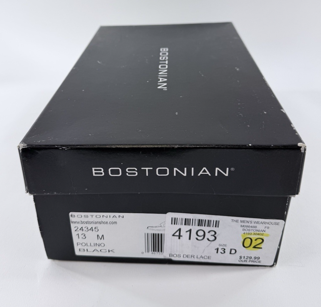 Bostonian Black Leather Men’s Oxford Shoes Size 13 D with Original Box