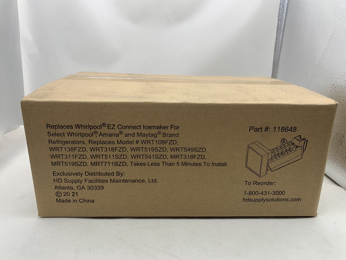 Replacement Ice Maker Kit Replaces Whirlpool EZ Connect Ice Maker Part#: 118648