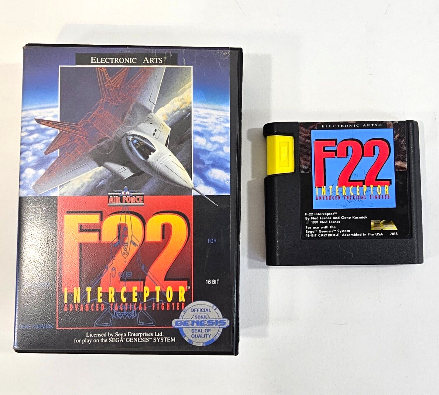 F22 Interceptor (Sega Genesis, 1991) Game and Case - Tested