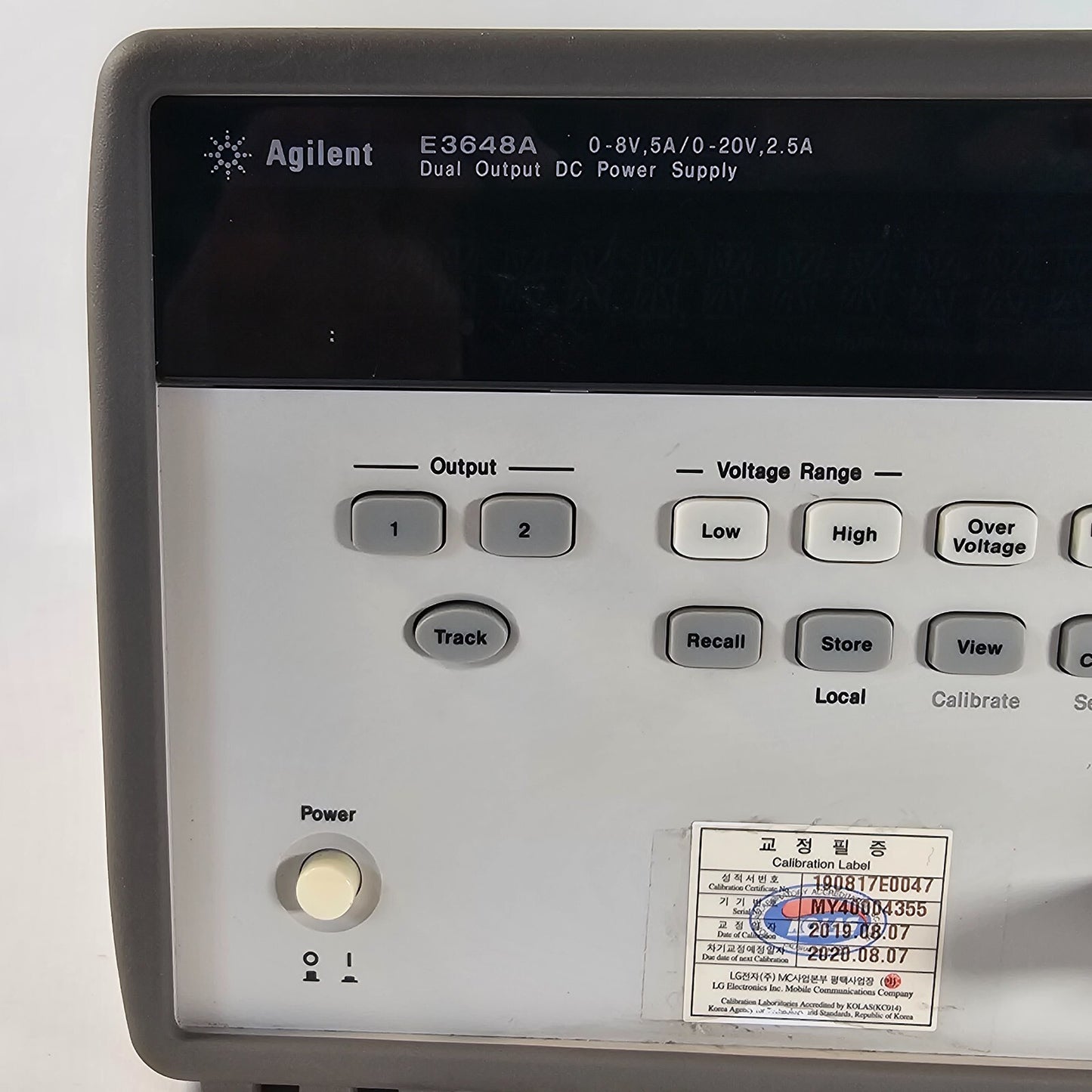 Agilent E3648A Dual Output DC Power Supply 0-8V,5A/0-20V,2.5A - Tested - 4355