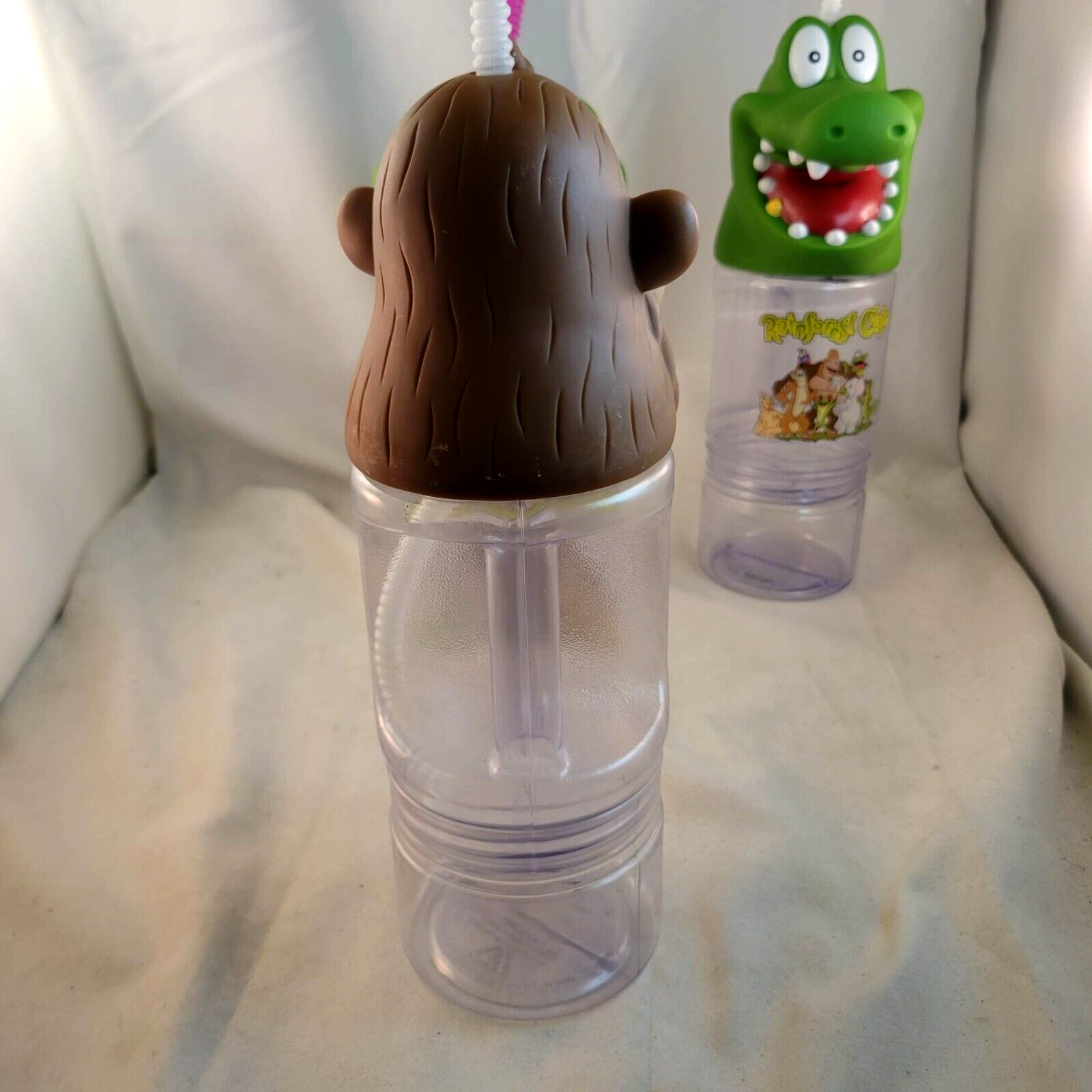 3D Frog Gorilla Alligator Rainforest Café Souvenir Travel Water Bottle W/Handle