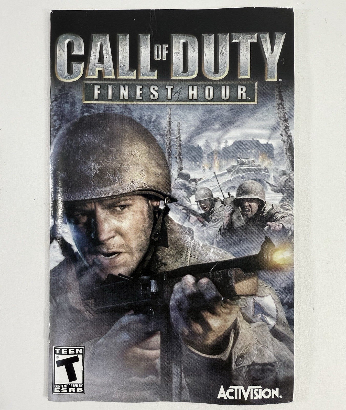 Call of Duty: Finest Hour (Sony PlayStation 2, 2004) Game Case Manual - Tested