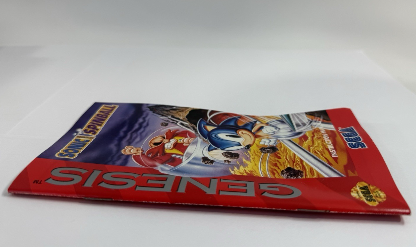 Sonic Spinball (Sega Genesis, 1993) Game Case Manual - Tested and Working